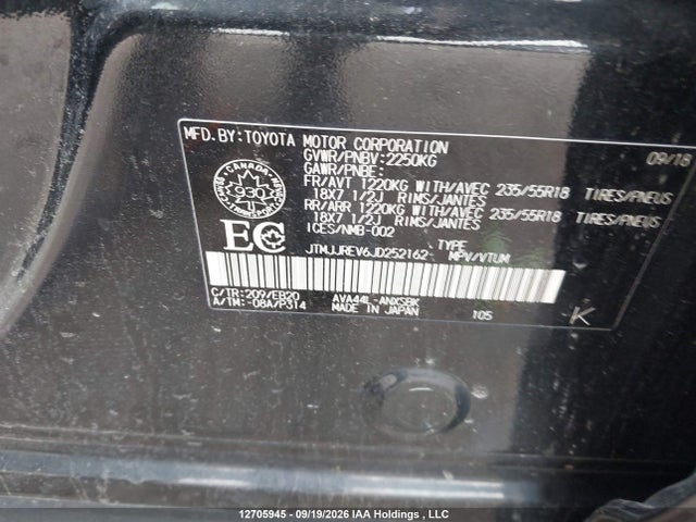 Toyota RAV4 2018 JTMJJREV6JD252162 Image 9