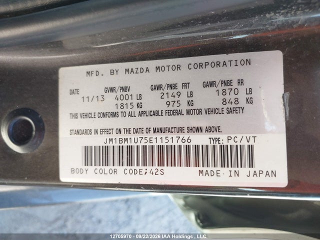 Продажа на аукционе авто 2014 Mazda 3 Sport, vin: JM1BM1U75E1151766, номер лота: 12705970