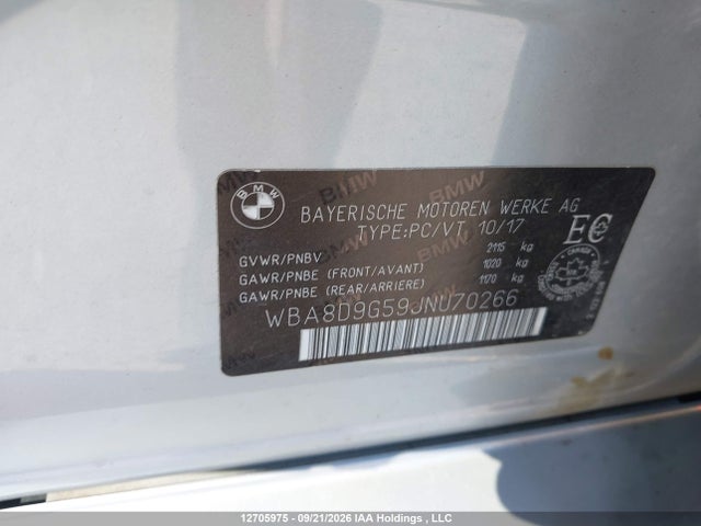 12705975 :رقم المزاد ، WBA8D9G59JNU70266 vin ، 2018 Bmw 330i Xdrive مزاد بيع