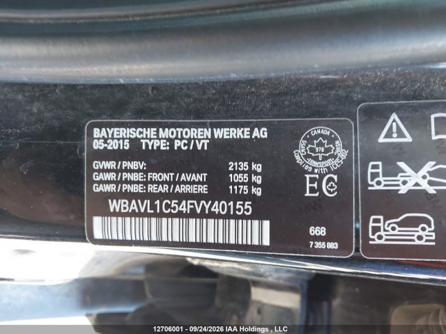 Продаж на аукціоні авто 2015 Bmw X1 Xdrive28i, vin: WBAVL1C54FVY40155, номер лоту: 12706001