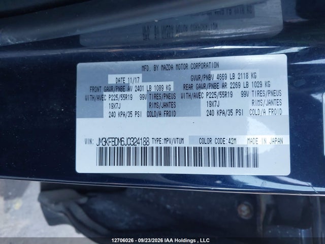 Mazda CX-5 2018 JM3KFBDM6J0324188 Image 9