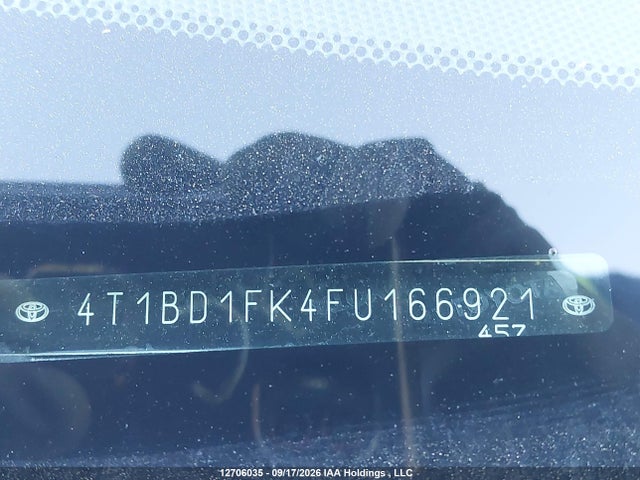 4T1BD1FK4FU166921 Toyota Camry Hybrid/le/xle/se