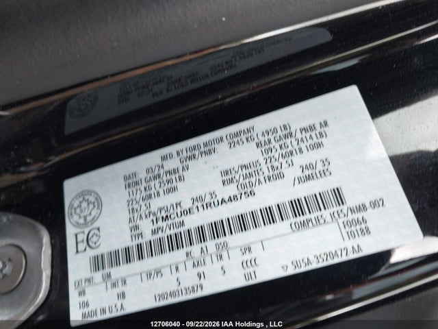 1FMCU0E11RUA48756 Ford Escape
