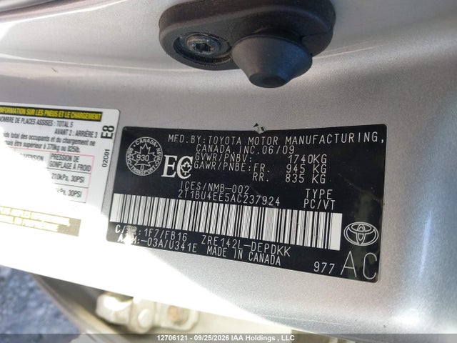 12706121 :رقم المزاد ، 2T1BU4EE5AC237924 vin ، 2010 Toyota Corolla Ce مزاد بيع