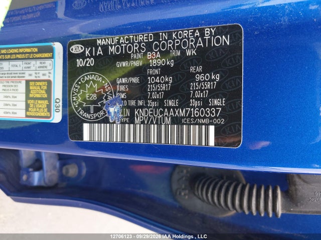 KIA SELTOS S 2021 KNDEUCAAXM7160337 Image 9