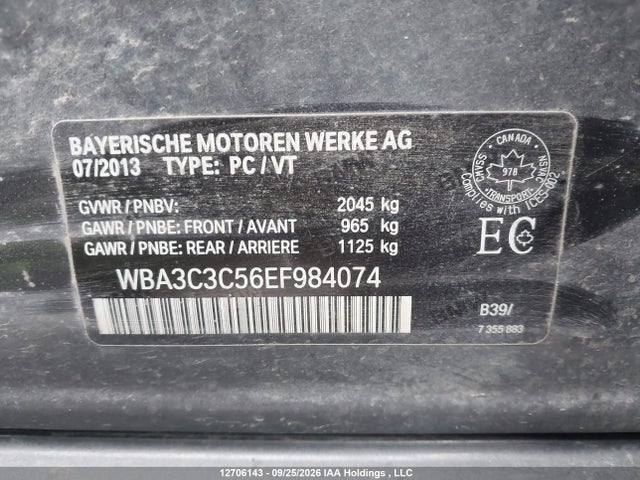 Aukcja sprzedaży 2014 Bmw 320i Xdrive, vin: WBA3C3C56EF984074, numer aukcji: 12706143