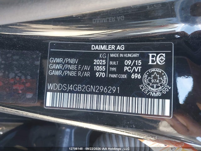WDDSJ4GB2GN296291 Mercedes-Benz CLA 250 4MATIC