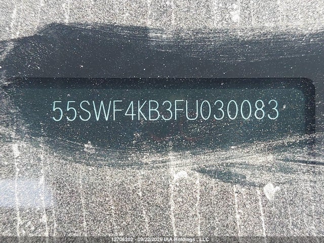 12706202 :رقم المزاد ، 55SWF4KB3FU030083 vin ، 2015 Mercedes-benz C 300 4matic مزاد بيع