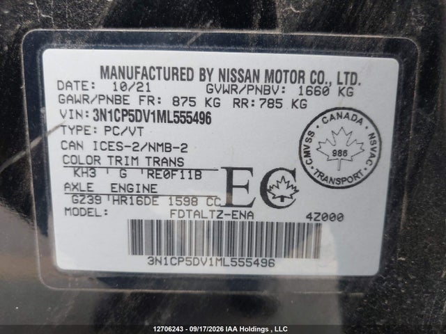 Nissan KICKS SR 2021 3N1CP5DV1ML555496 Image 18