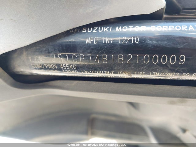 Aukcja sprzedaży 2011 Suzuki Gsx650 Fa, vin: JS1GP74B1B2100009, numer aukcji: 12706301