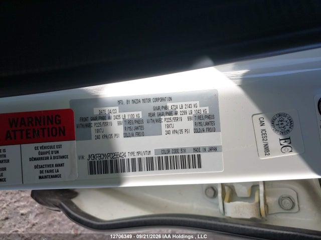 Aukcja sprzedaży 2023 Mazda Cx-5 Preferred, vin: JM3KFBCMXP0256424, numer aukcji: 12706349