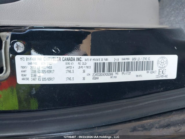 12706407 :رقم المزاد ، 2C4RDGBGXER282806 vin ، 2014 Dodge Grand Caravan Se/sxt مزاد بيع