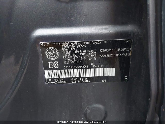 Продажа на аукционе авто 2017 Toyota Rav4 Le, vin: 2T3ZFREV5HW342064, номер лота: 12706447