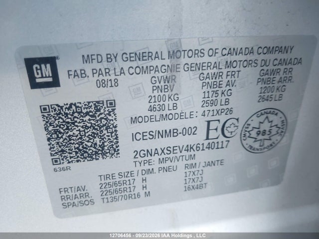 Chevrolet EQUINOX LS 2019 2GNAXSEV4K6140117 Image 9