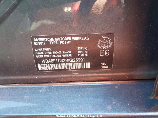WBA8F1C3XHK825991 BMW 328 D Xdrive