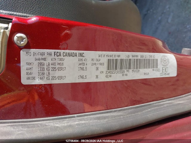 Aukcja sprzedaży 2020 Dodge Grand Caravan Premium Plus, vin: 2C4RDGCG7LR155328, numer aukcji: 12706484