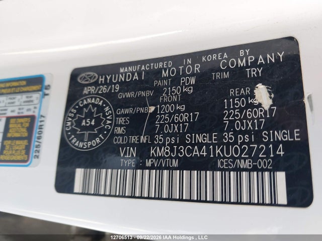 Hyundai Tucson Preferred 2019 KM8J3CA41KU027214 Image 18