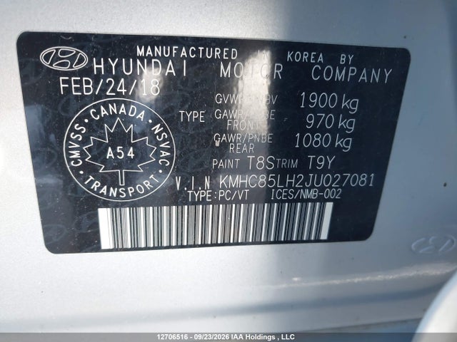 Hyundai Ioniq Ev Se 2018 KMHC85LH2JU027081 Image 9