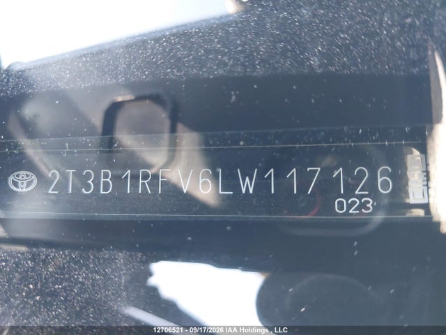 12706521 :رقم المزاد ، 2T3B1RFV6LW117126 vin ، 2020 Toyota Rav4 مزاد بيع