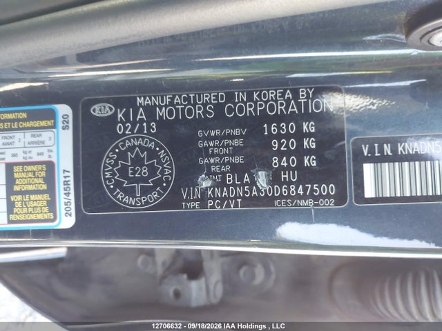 2013 Kia Rio Ex/sx მანქანა იყიდება აუქციონზე, vin: KNADN5A30D6847500, აუქციონის ნომერი: 12706632