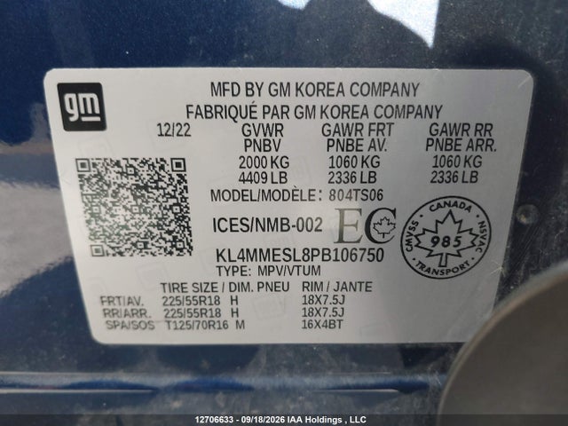 Aukcja sprzedaży 2023 Buick Encore Gx Select, vin: KL4MMESL8PB106750, numer aukcji: 12706633