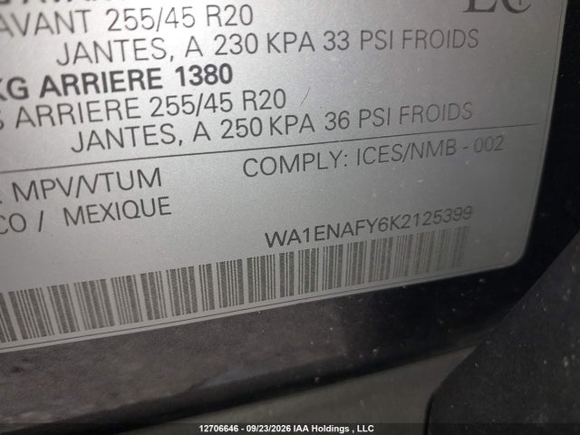 Продажа на аукционе авто 2019 Audi Q5 Progressiv S-line, vin: WA1ENAFY6K2125399, номер лота: 12706646