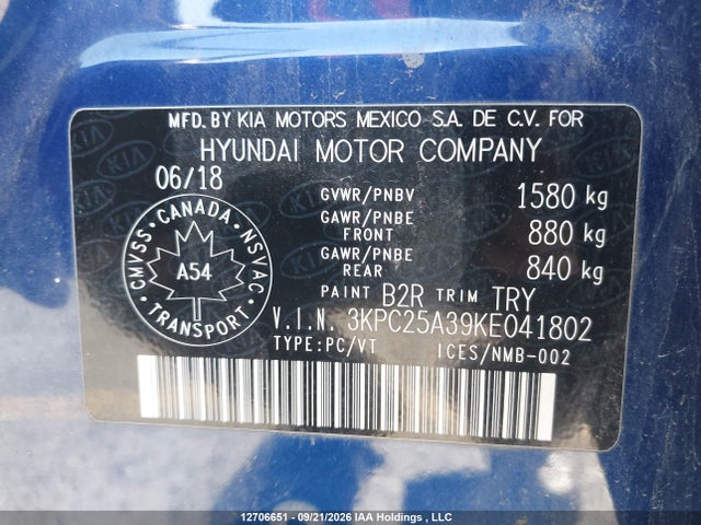 3KPC25A39KE041802 Hyundai Accent Preferred