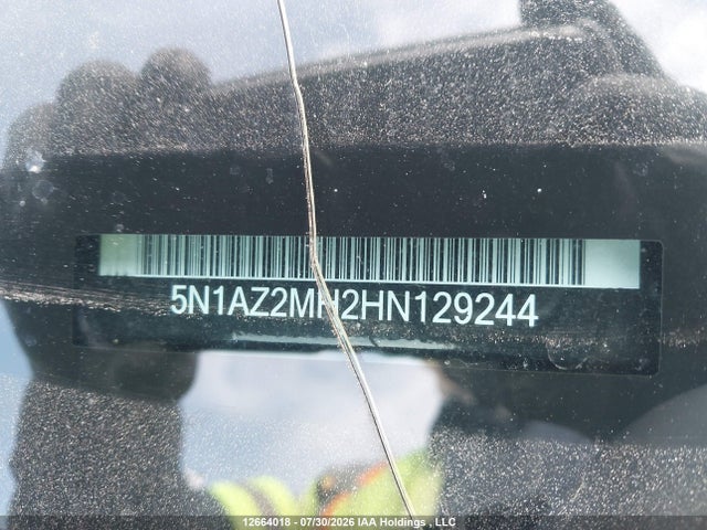 5N1AZ2MH2HN129244 Nissan Murano Platinum/sl/sv