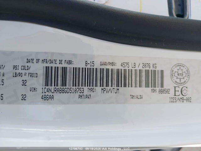 1C4NJRAB8GD510753 Jeep Patriot Sport/north