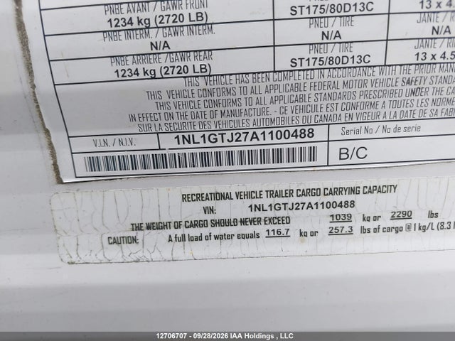 Продажа на аукционе авто 2010 Gulf Stream Innisbrock, vin: 1NL1GTJ27A1100488, номер лота: 12706707