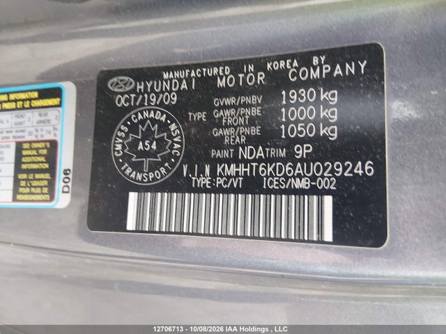 Aukcja sprzedaży 2010 Hyundai Genesis Coupe, vin: KMHHT6KD6AU029246, numer aukcji: 12706713