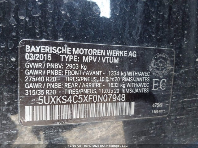 5UXKS4C5XF0N07948 BMW X5 Xdrive35d