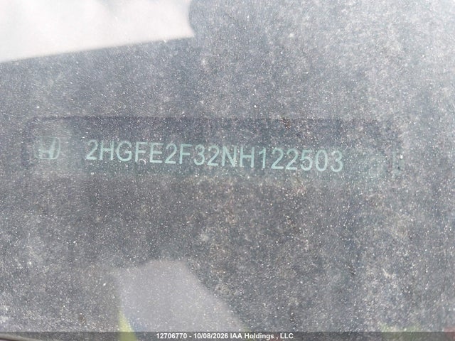 2022 Honda Civic Ex მანქანა იყიდება აუქციონზე, vin: 2HGFE2F32NH122503, აუქციონის ნომერი: 12706770