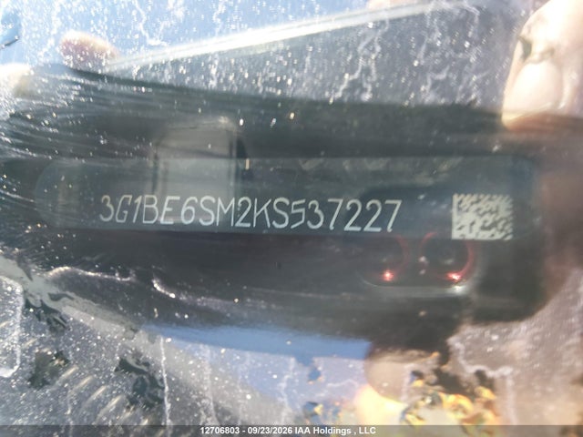 12706803 :رقم المزاد ، 3G1BE6SM2KS537227 vin ، 2019 Chevrolet Cruze Lt مزاد بيع