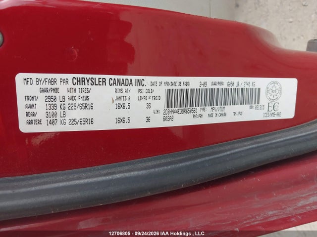 12706805 :رقم المزاد ، 2D8HN44E39R650561 vin ، 2009 Dodge Grand Caravan Se مزاد بيع
