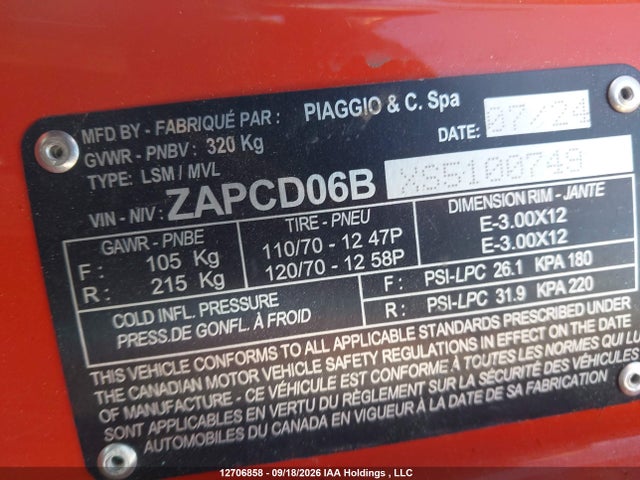 Vespa Primavera/sprint 50 2025 ZAPCD06BXS5100749 Image 10