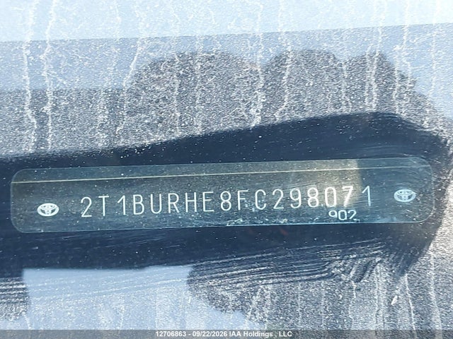 12706863 :رقم المزاد ، 2T1BURHE8FC298071 vin ، 2015 Toyota Corolla L/le/le Pls/prm/s/s Pls مزاد بيع