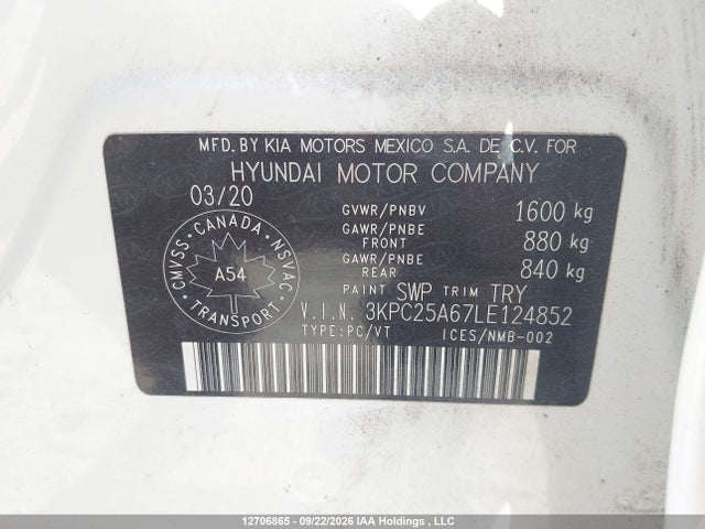 Hyundai Accent 2020 3KPC25A67LE124852 Image 9