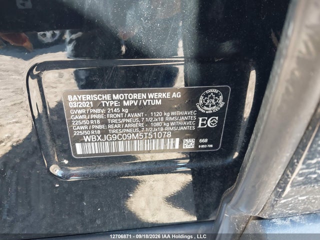 2021 Bmw X1 Xdrive28i მანქანა იყიდება აუქციონზე, vin: WBXJG9C09M5T51078, აუქციონის ნომერი: 12706871