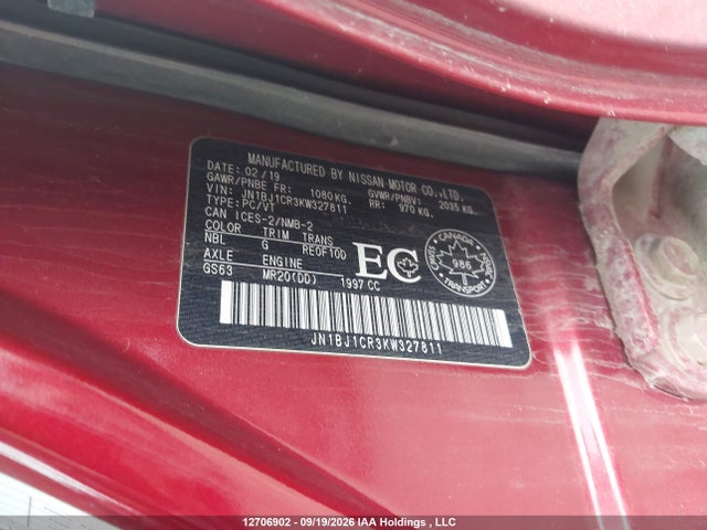 Aukcja sprzedaży 2019 Nissan Qashqai S/sl/sv, vin: JN1BJ1CR3KW327811, numer aukcji: 12706902