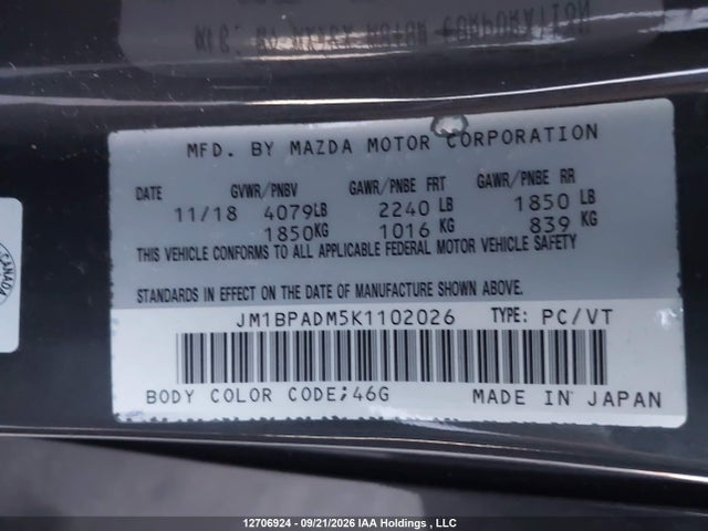 Mazda 3 Preferred 2019 JM1BPADM5K1102026 Image 9