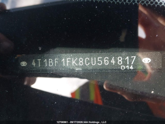 Auction sale of the 2012 Toyota Camry Se/le/xle, vin: 4T1BF1FK8CU564817, lot number: 12706961