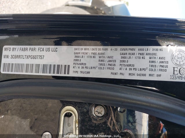 Aukcja sprzedaży 2023 Ram 1500 Classic Slt, vin: 3C6RR7LTXPG607757, numer aukcji: 12706965