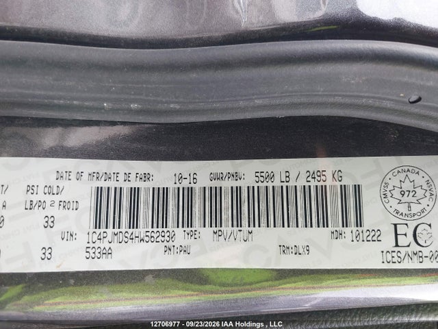1C4PJMDS4HW562930 Jeep Cherokee Limited