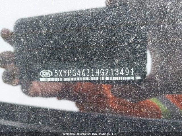 12706985 :رقم المزاد ، 5XYPG4A31HG213491 vin ، 2017 Kia Sorento 2.4l Lx مزاد بيع