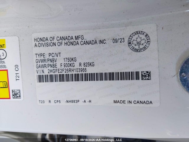 Honda Civic Lx-b 2024 2HGFE2F26RH103966 Image 19