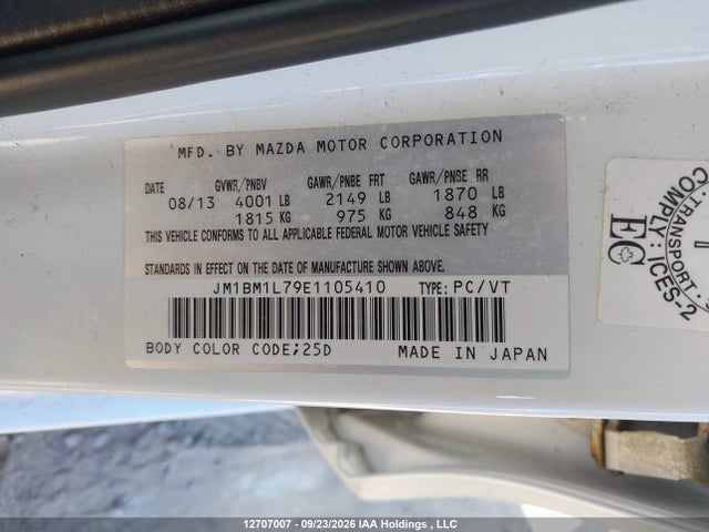 Auction sale of the 2014 Mazda Mazda3 Gs-sky, vin: JM1BM1L79E1105410, lot number: 12707007