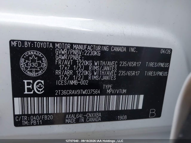 2T36CRAV9TW037564 Toyota RAV4