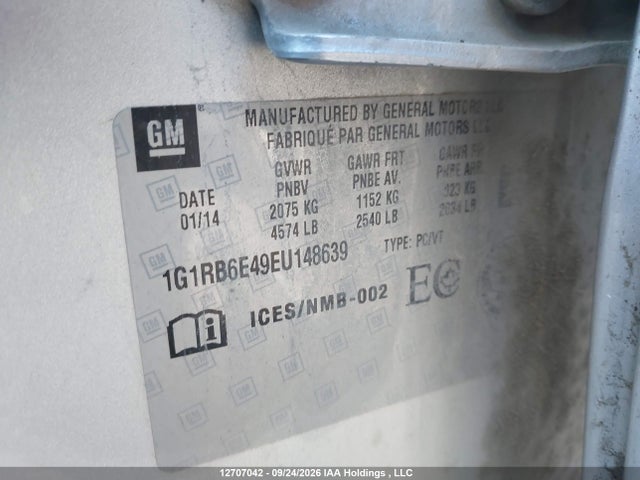 Chevrolet Volt 2014 1G1RB6E49EU148639 Image 9