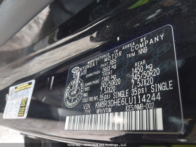 Aukcja sprzedaży 2020 Hyundai Palisade Luxury 8-passenger Seating, vin: KM8R3DHE6LU114244, numer aukcji: 12707062